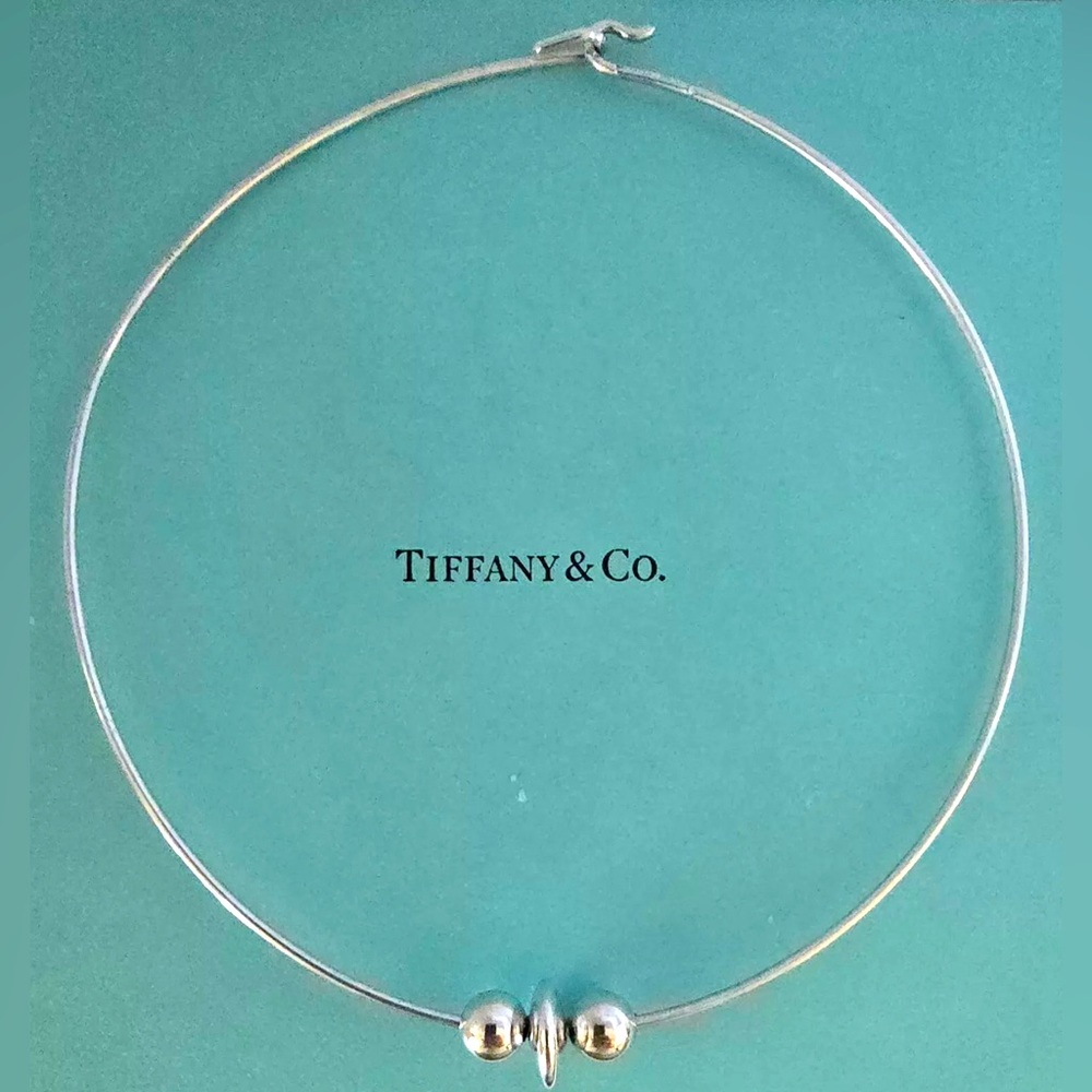Tiffany & Co Sterling Silver Wire
Choker Necklace 3 Baubles